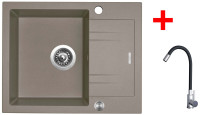Sinks LINEA 600 XC Truffle + Elasta nerez/černá 